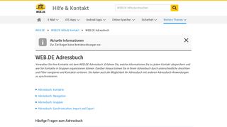 
                            2. WEB.DE Adressbuch - WEB.DE Hilfe