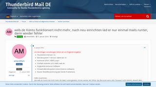 
                            8. web.de Konto funktioniert nicht mehr, nach neu einrichten läd er ...