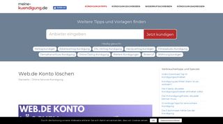 
                            5. Web.de Konto löschen: Schnell-Anleitung - meine-kuendigung.de