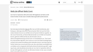 
                            7. Web.de öffnet Web.Cent | heise online