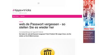 
                            3. web.de Passwort vergessen - so stellen Sie es wieder her - Heise