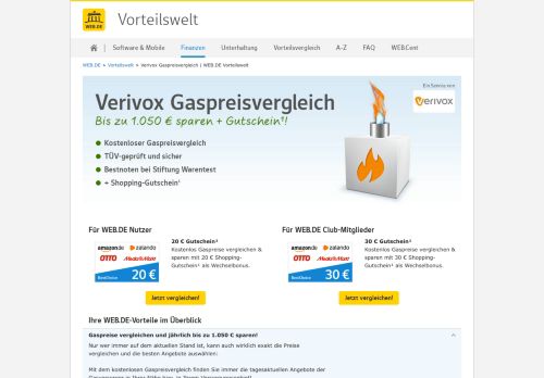 
                            6. WEB.DE Verivox Gaspreisvergleich - WEB.DE Produkte