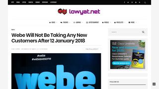 
                            8. Webe Will Not Be Taking Any New Customers After 12 January 2018 ...