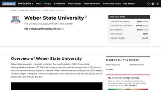 
                            5. Weber State University - Profile, Rankings and Data | US ...