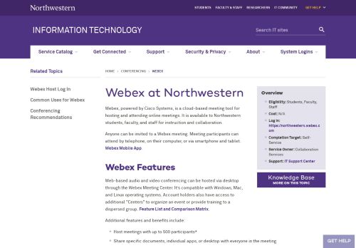 
                            9. WebEx at Northwestern: Information Technology - Northwestern ...