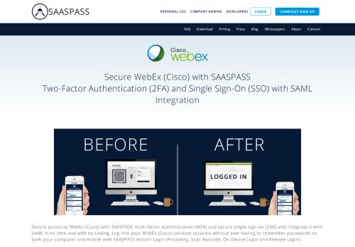 
                            12. WebEx (Cisco) Multi Factor Authentication MFA Single Sign On SSO ...