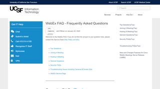 
                            11. WebEx FAQ - Frequently Asked Questions | it.ucsf.edu