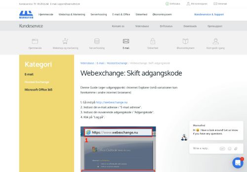 
                            8. Webexchange: Skift adgangskode - Vidensbase - Wannafind.dk