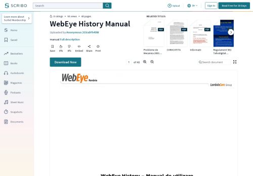 
                            12. WebEye History Manual - Scribd