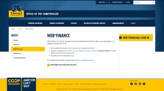 
                            13. Web*Finance | Office of the Comptroller | Drexel University