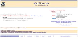 
                            2. Web*Financials Web*Financials Sign On Page - Drexel University