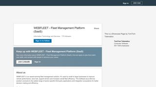 
                            8. WEBFLEET - Fleet Management Platform (SaaS) | LinkedIn