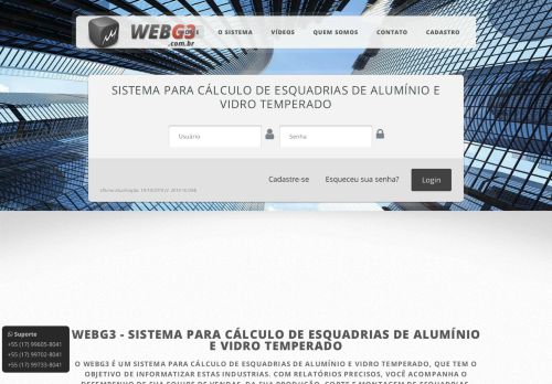 
                            10. WebG3 - Sistema Online Para Cálculo de Esquadrias de Alumínio e ...