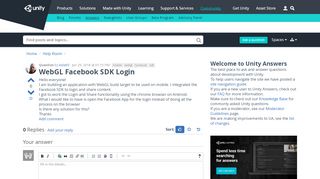 
                            4. WebGL Facebook SDK Login - Unity Answers