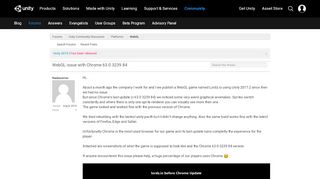 
                            6. WebGL issue with Chrome 63.0.3239.84 - Unity Forum