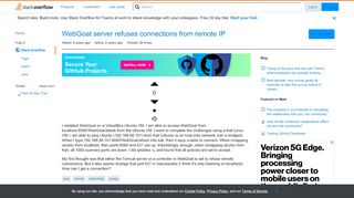 
                            10. WebGoat server refuses connections from remote IP - Stack Overflow