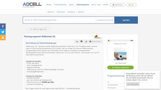 
                            11. Webhoster AG Partnerprogramm bei ADCELL - Hier anmelden!