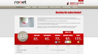 
                            4. Webhosting - roNet GmbH, Rosenheim. Internet Provider - ISP - ronet.de