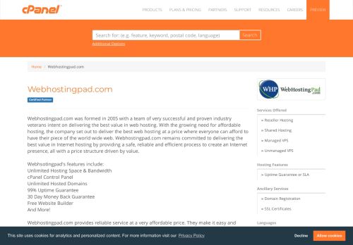 
                            4. Webhostingpad.com - Hosting Partner Directory | cPanel, L.L.C.