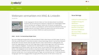 
                            8. Webinare vermarkten mit XING & LinkedIn - edudip Blog