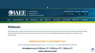 
                            11. Webinars | Complimentary to IAEE Members - IAEE
