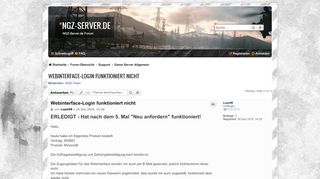 
                            7. Webinterface-Login funktioniert nicht - NGZ-Server.de