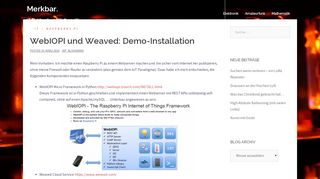 
                            1. WebIOPI und Weaved: Demo-Installation - Merkbar.