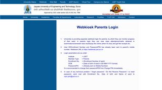 
                            2. WebKiosk Login for Parents - JUET Guna