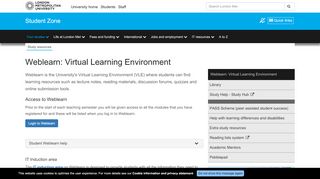 
                            10. Weblearn: Virtual Learning Environment - Student Zone
