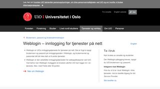 
                            2. Weblogin - Universitetet i Oslo - UiO