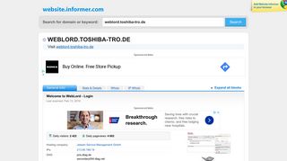 
                            5. weblord.toshiba-tro.de at WI. Welcome to WebLord - Login