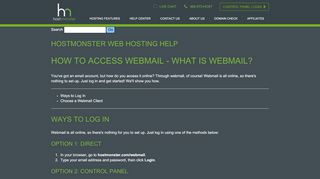 
                            3. Webmail Access - HostMonster cPanel