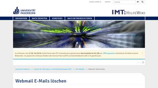 
                            11. Webmail E-Mails löschen - HilfeWiki des IMT der Uni Paderborn