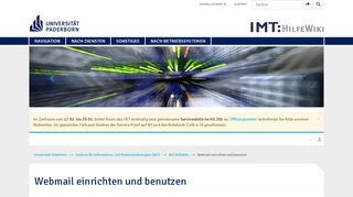 
                            2. Webmail einrichten und benutzen - HilfeWiki des IMT der Uni Paderborn