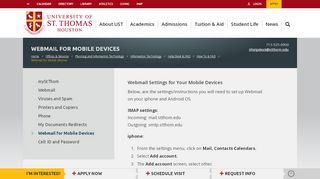 
                            4. Webmail for Mobile Devices - University of St. Thomas