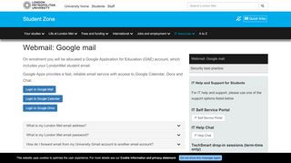 
                            10. Webmail: Google mail - Student Zone