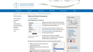 
                            4. Webmail (Horde Groupware) | TU Bergakademie Freiberg
