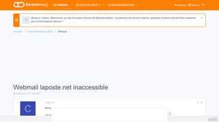 
                            12. Webmail laposte.net inaccessible | Les forums de ...