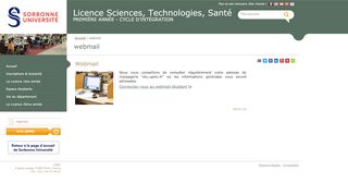 
                            5. webmail - Licence Sciences, Technologies, Santé