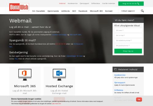 
                            5. Webmail - Log på din e-mail hos DanaWeb - Office 365 & Exchange Mail