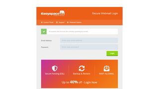 
                            1. Webmail login, access to your Easyspace webmail account