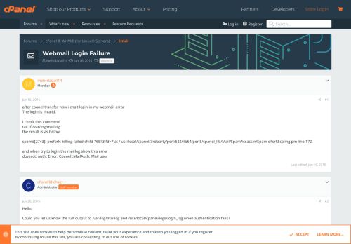 
                            10. Webmail Login Failure | cPanel Forums