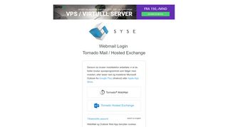 
                            6. Webmail Login - Tornado Mail og Hosted Exchange - SYSE