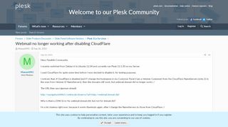 
                            6. Webmail no longer working after disabling CloudFlare | Plesk Forum