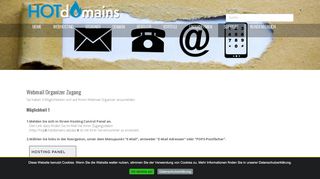 
                            8. Webmail Organizer Zugang - HOTdomains