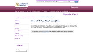 
                            6. Webmail - Outlook Web Access (OWA) - My.Anglia Homepage