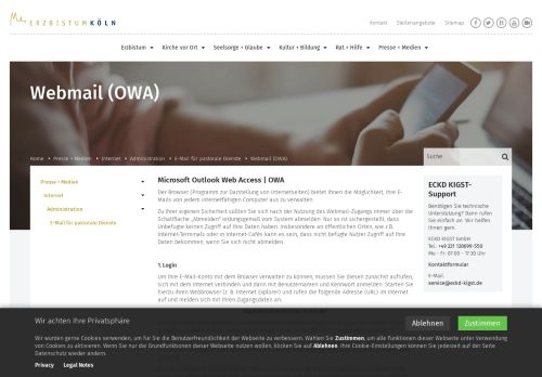 
                            7. Webmail (OWA) | Erzbistum Köln