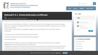 
                            9. Webmail P.E.C. (Posta Elettronica Certificata) | Ordine degli Architetti ...