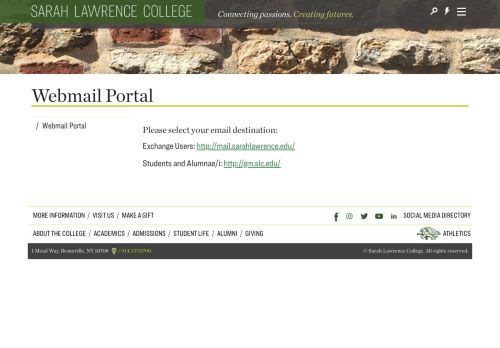 
                            5. Webmail Portal | Sarah Lawrence College