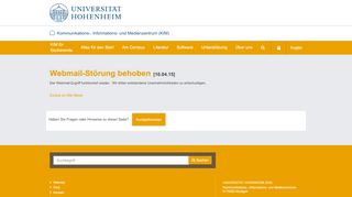 
                            9. Webmail-Störung behoben: Kommunikations ... - KIM Uni Hohenheim